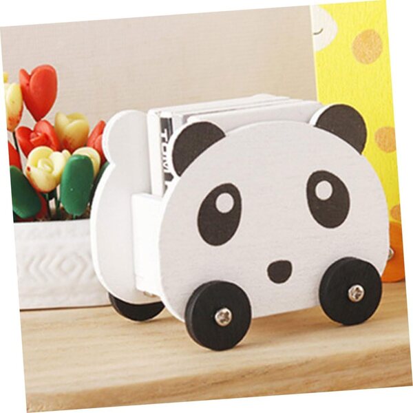 VICASKY Mini Carrello in Legno a Forma di Panda per Casa delle Bambole