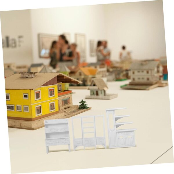 VICASKY Set 6 Mobili Miniatura Casa Bambole Armadi Credenze Vetrine Bianchi