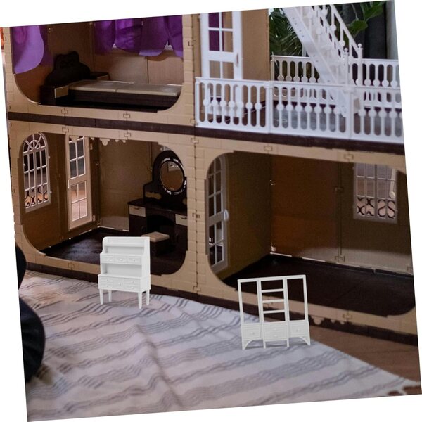 VICASKY Set 6 Mobili Miniatura Casa Bambole Armadi Credenze Vetrine Bianchi