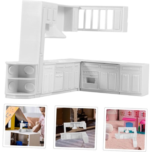 VICASKY Mini-Herd und Spüle, Miniaturküche für Puppenhaus 1:12