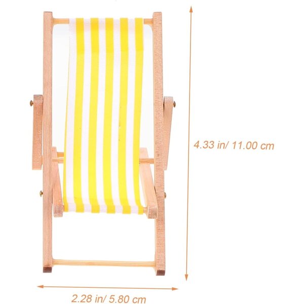 VICASKY Mini-Liegestühle 12 Stück gestreift, Dekorationen für Zuhause und Mini-Häuser 1/12