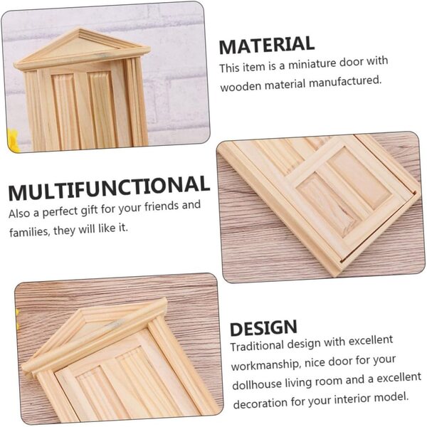 VICASKY 6 Stück Holztüren für Puppenhaus, DIY Miniaturmöbel