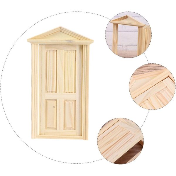 VICASKY 6 Stück Holztüren für Puppenhaus, DIY Miniaturmöbel