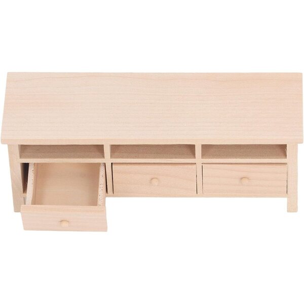 1/12 Miniatur-TV-Schrank aus Holz mit Schubladen für Srliya Puppenhaus 15 cm