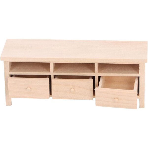 1/12 Miniatur-TV-Schrank aus Holz mit Schubladen für Srliya Puppenhaus 15 cm