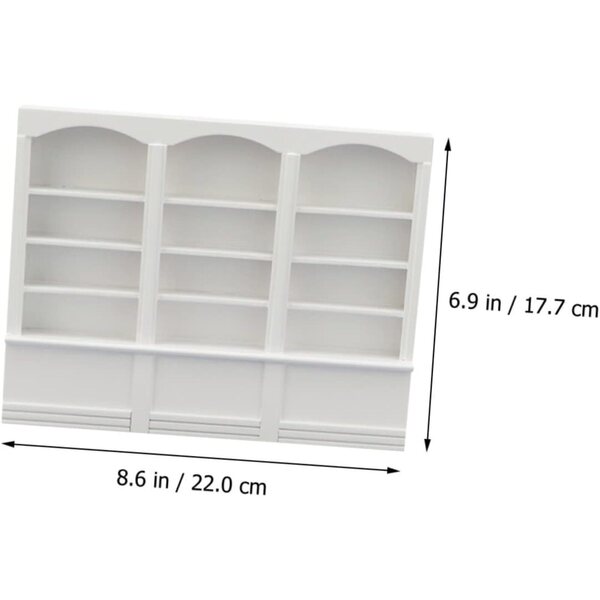 VICASKY Mini Libreria in Legno per Casa delle Bambole, Mobiletto Decorativo e Pratico