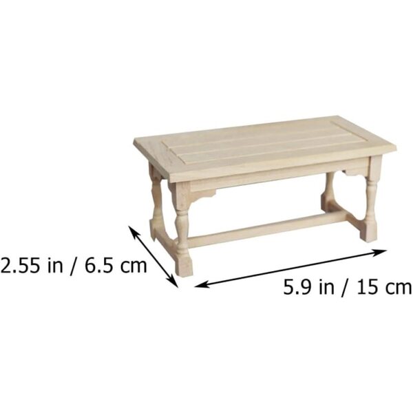 VICASKY Set Miniatura Tavolo e 4 Sedie in Legno per Casa delle Bambole Realistico
