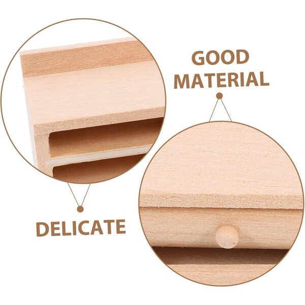VICASKY Mini Comodino in Legno per Casa delle Bambole – Decorazione Miniatura Elegante