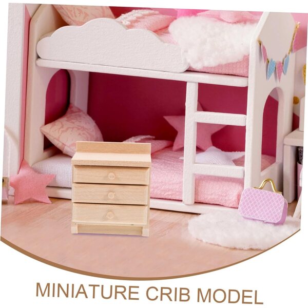VICASKY Mini Comodino in Legno per Casa delle Bambole – Decorazione Miniatura Elegante