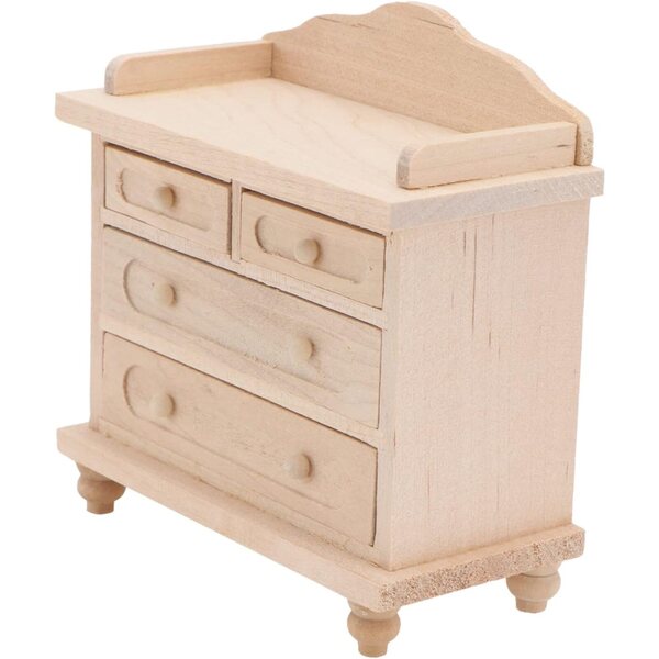 VICASKY Mini-Puppenhausschrank aus Holz mit realistischen beweglichen Schubladen