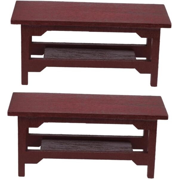 VICASKY Mini-Schreibtisch aus Holz, 2-teilig, Vintage-Dekoration für Puppenhaus