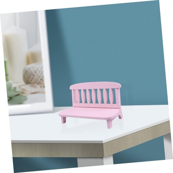VICASKY Mini panca in legno rosa vintage per decorazioni, casa delle bambole e foto