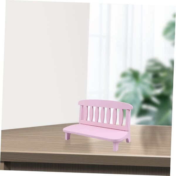 VICASKY Mini panca in legno rosa vintage per decorazioni, casa delle bambole e foto