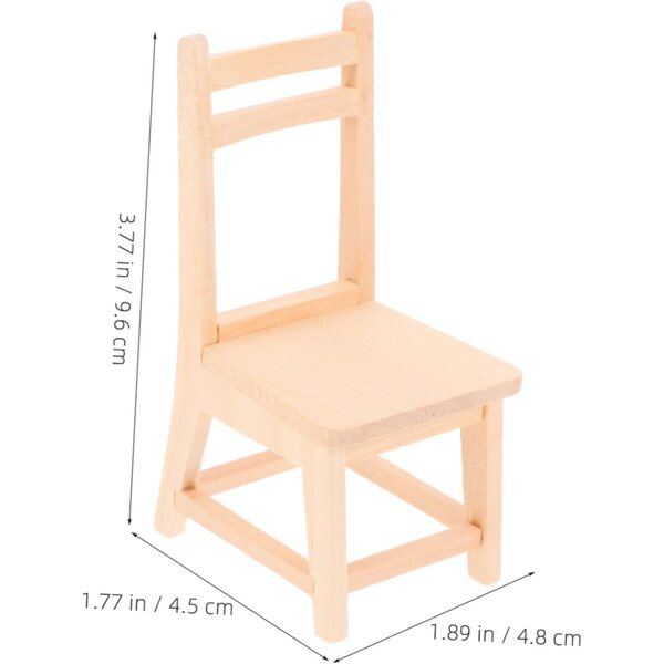 VICASKY 2 Mini Sedie in Legno Tinto Unito per Case delle Bambole e Decorazioni