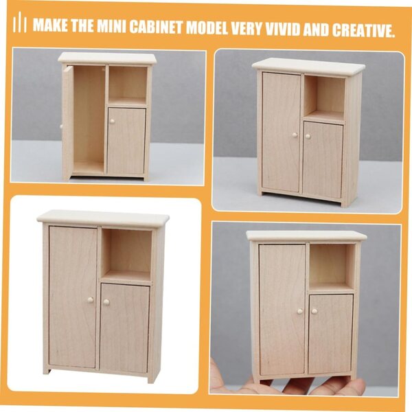 VICASKY Mini Armadio in Legno per Casa delle Bambole, Modello Decorativo 12x9x4 cm