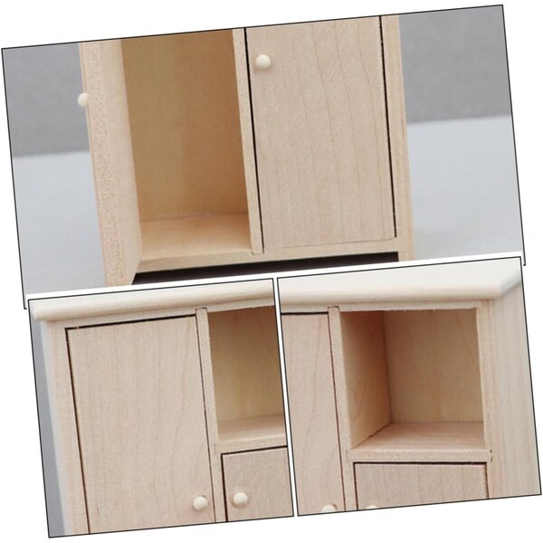 VICASKY Mini Armadio in Legno per Casa delle Bambole, Modello Decorativo 12x9x4 cm