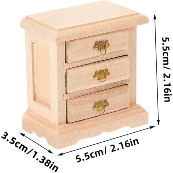 VICASKY Set 2 Comodini Miniatura in Legno per Casa delle Bambole Decorativi