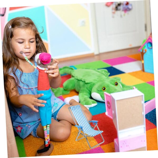 VICASKY Mini Blue Beach Chair Miniatur für Dekoration und Spiel