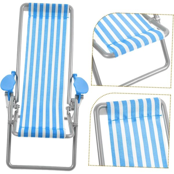 VICASKY Mini Blue Beach Chair Miniatur für Dekoration und Spiel