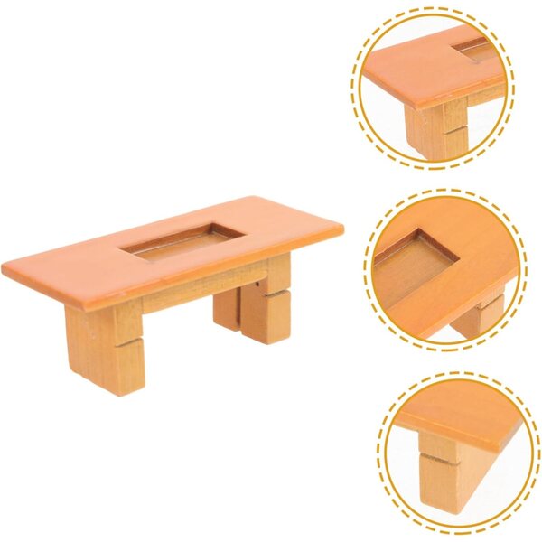 VICASKY Mini-Teetisch aus Holz für Puppenhaus, realistische Dekoration