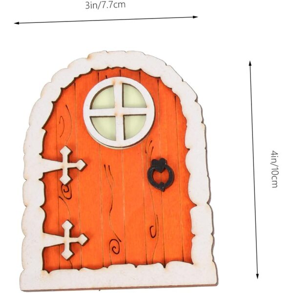 VICASKY Set mit 3 roten Miniatur-Holztüren für Garten, Feenhaus