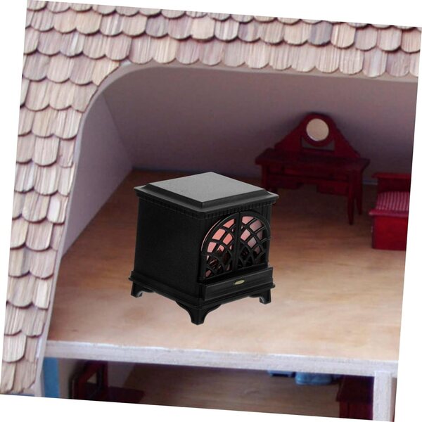 VICASKY Mini-Kunststoffkamin für Puppenhaus, realistische und helle Dekoration