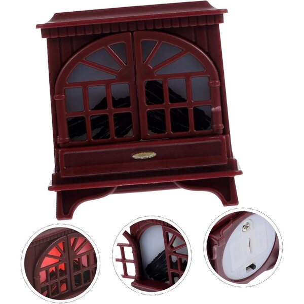 VICASKY Mini dekorativer heller Kunststoffkamin für Puppenhaus 4x4 cm