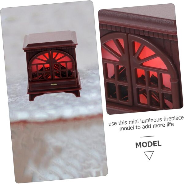 VICASKY Mini dekorativer heller Kunststoffkamin für Puppenhaus 4x4 cm