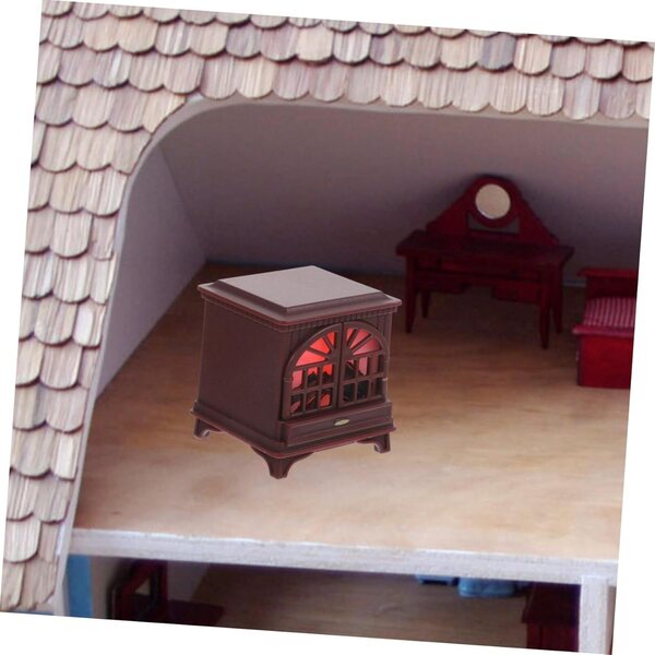 VICASKY Mini dekorativer heller Kunststoffkamin für Puppenhaus 4x4 cm