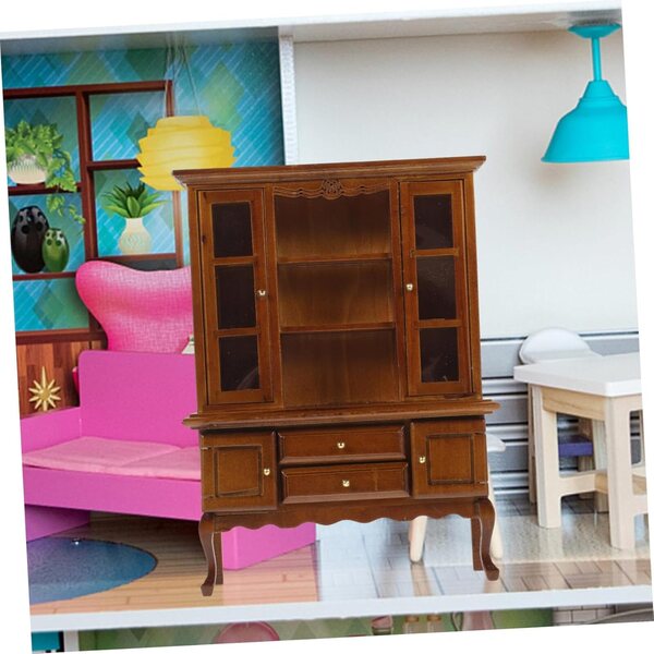 VICASKY Mini-Kleiderschrank aus Holz für Puppenhaus, Maßstab 1:12, Dekoration