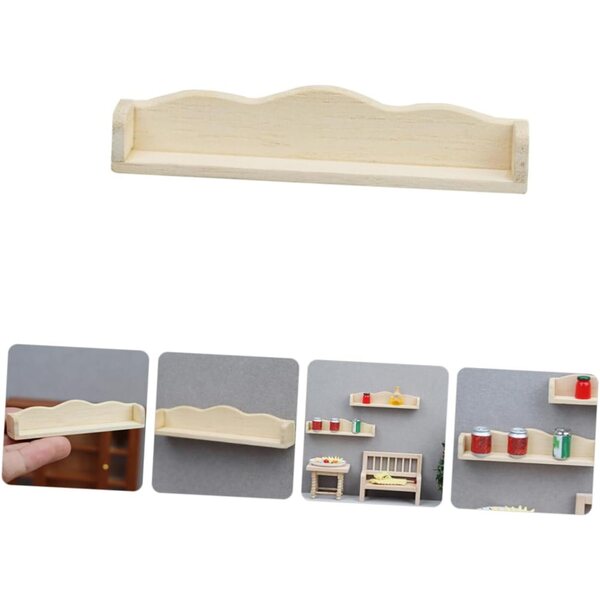 VICASKY Mini-Wandregal aus Holz für Miniaturen und Mini-Heimdekorationen