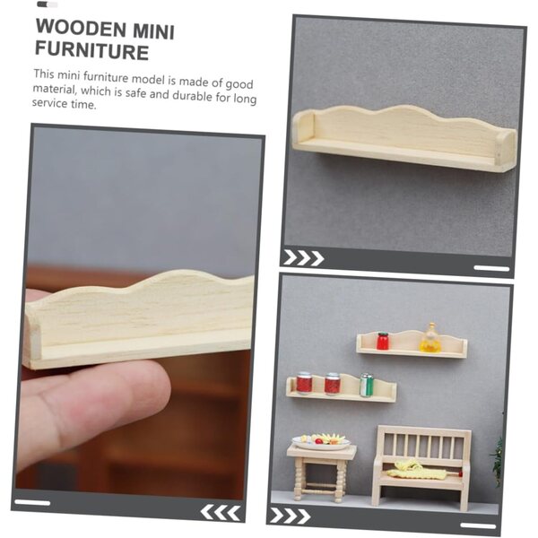 VICASKY Mini-Wandregal aus Holz für Miniaturen und Mini-Heimdekorationen