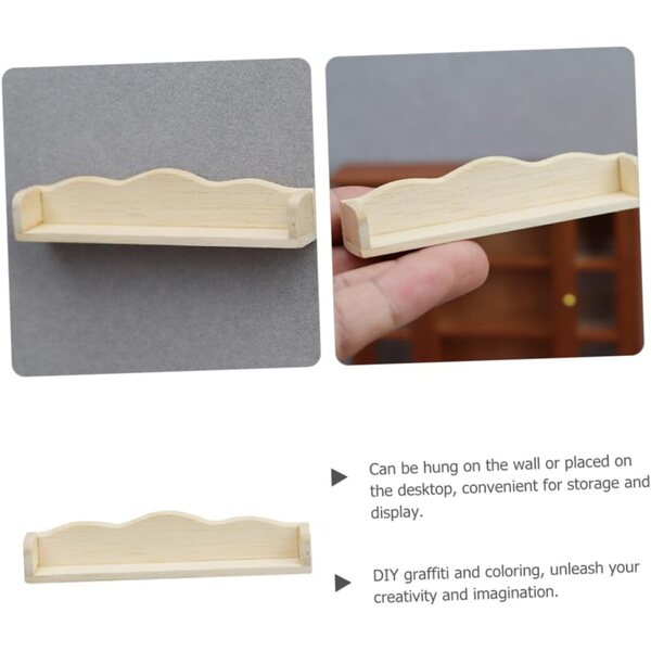 VICASKY Mini-Wandregal aus Holz für Miniaturen und Mini-Heimdekorationen