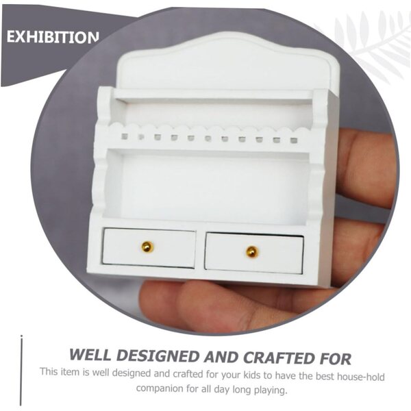 VICASKY Scaffale in legno miniatura bianco per casa delle bambole e decorazioni
