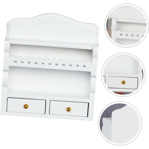 VICASKY Scaffale in legno miniatura bianco per casa delle bambole e decorazioni
