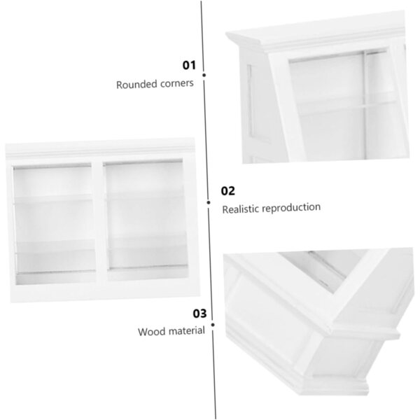 VICASKY Mini-Kleiderschrank aus weißem Holz mit Schiebetüren für Puppenhaus