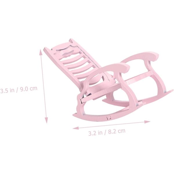 VICASKY Mini Sedia da Spiaggia in Legno Rosa per Casa delle Bambole e Decorazioni