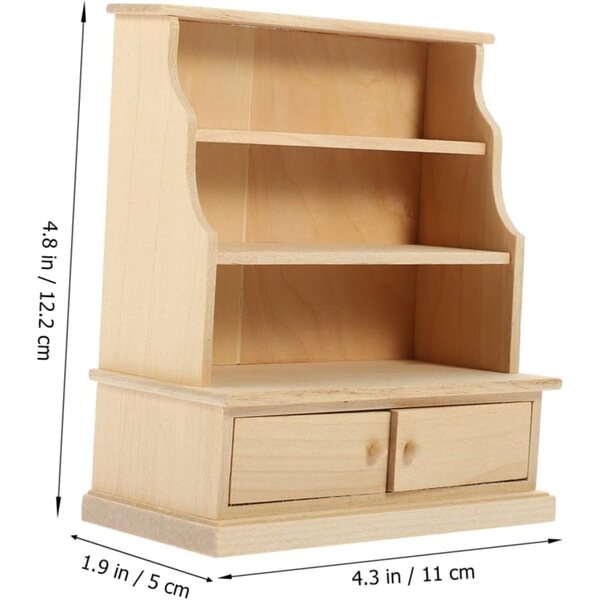 VICASKY Miniatur-Holzschrank für Puppenhaus mit raffinierten Details