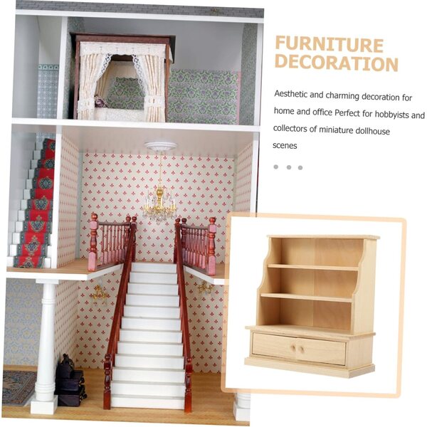 VICASKY Miniatur-Holzschrank für Puppenhaus mit raffinierten Details