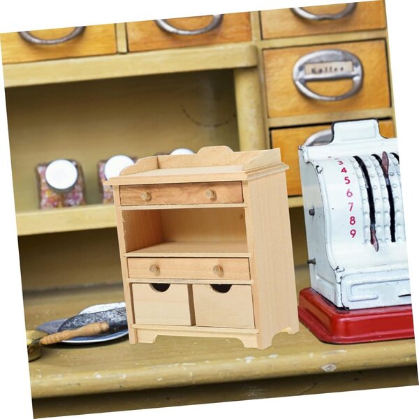 VICASKY Mobiletto in Miniatura in Legno per Case delle Bambole, 8,6x7,5x3,9 cm