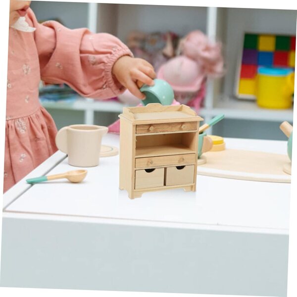 VICASKY Mobiletto in Miniatura in Legno per Case delle Bambole, 8,6x7,5x3,9 cm