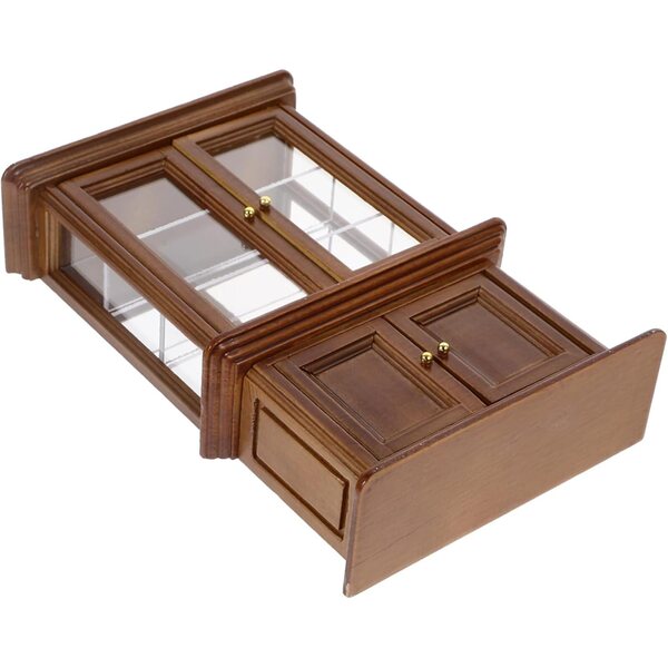 VICASKY Mini-Holzschrank für Puppenhaus, 16,5 x 10,8 x 4,1 cm