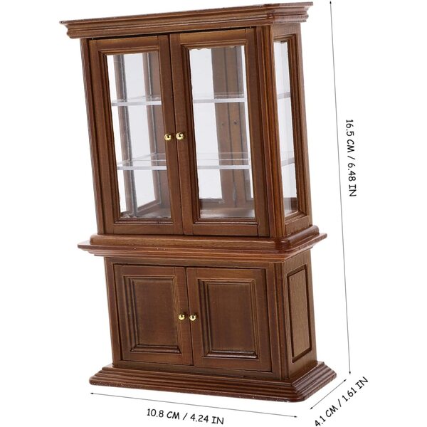 VICASKY Mini Armadietto in Legno per Casa delle Bambole, 16,5x10,8x4,1 cm