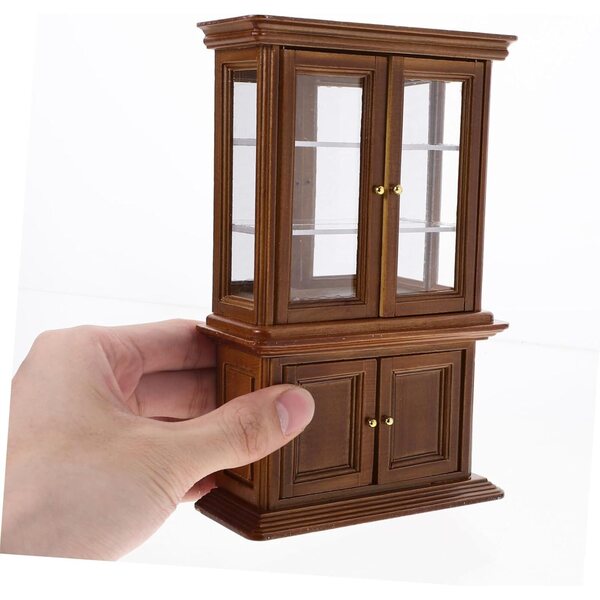 VICASKY Mini Armadietto in Legno per Casa delle Bambole, 16,5x10,8x4,1 cm