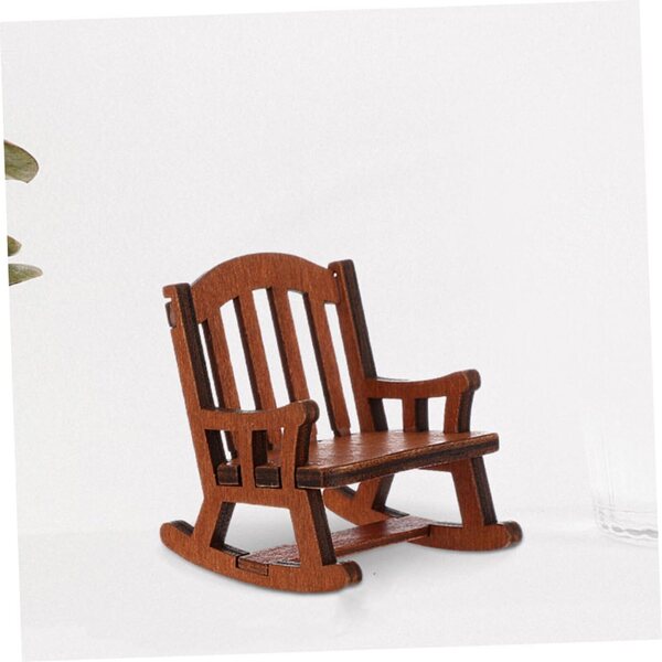 VICASKY Set 2 Sedie a Dondolo Miniature in Legno per Casa delle Bambole e Decorazioni