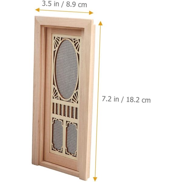 VICASKY Mini Porta in Legno per Case delle Bambole | Accessorio Decorativo Fai da Te