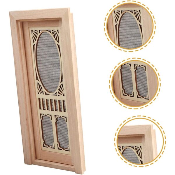 VICASKY Mini Porta in Legno per Case delle Bambole | Accessorio Decorativo Fai da Te