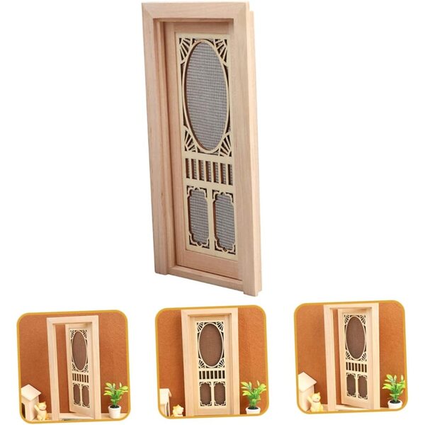 VICASKY Mini Porta in Legno per Case delle Bambole | Accessorio Decorativo Fai da Te