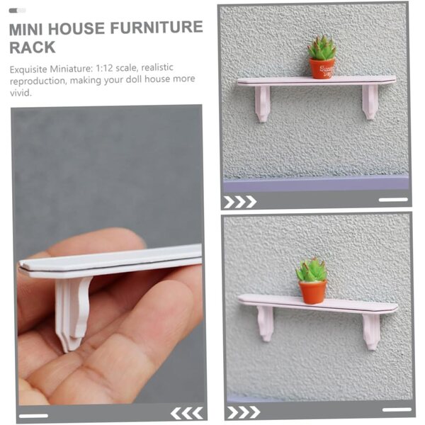 VICASKY 2 PCS Miniatura Mensole Da Parete in Legno Bianco per Casa delle Bambole 1:12