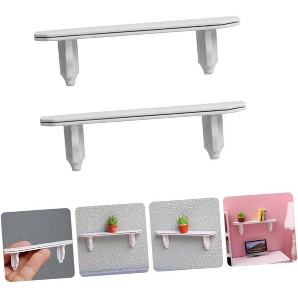 VICASKY 2 PCS Miniatura Mensole Da Parete in Legno Bianco per Casa delle Bambole 1:12